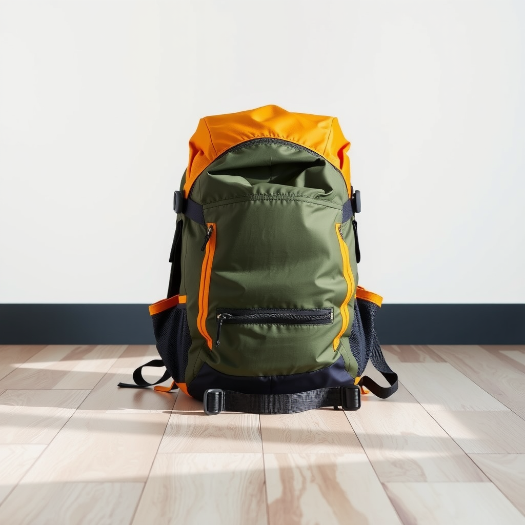 A packed adventure travel backpack