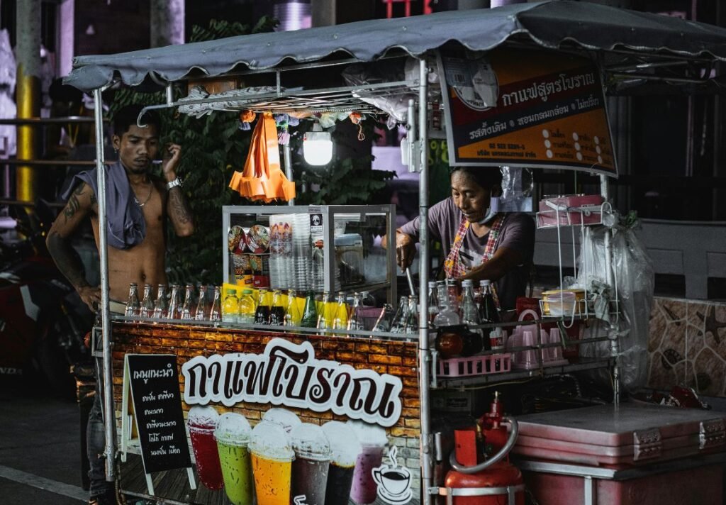 A street food vendor in Thailand